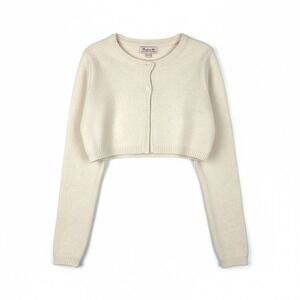 Trotters London Confiture Girls Cropped Cardigan 10/11 Cream Wool Cashmere Blend